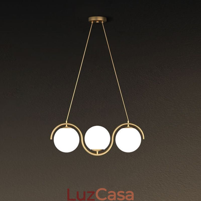 Luminária pendente moderna de globo de vidro Luminária minimalista