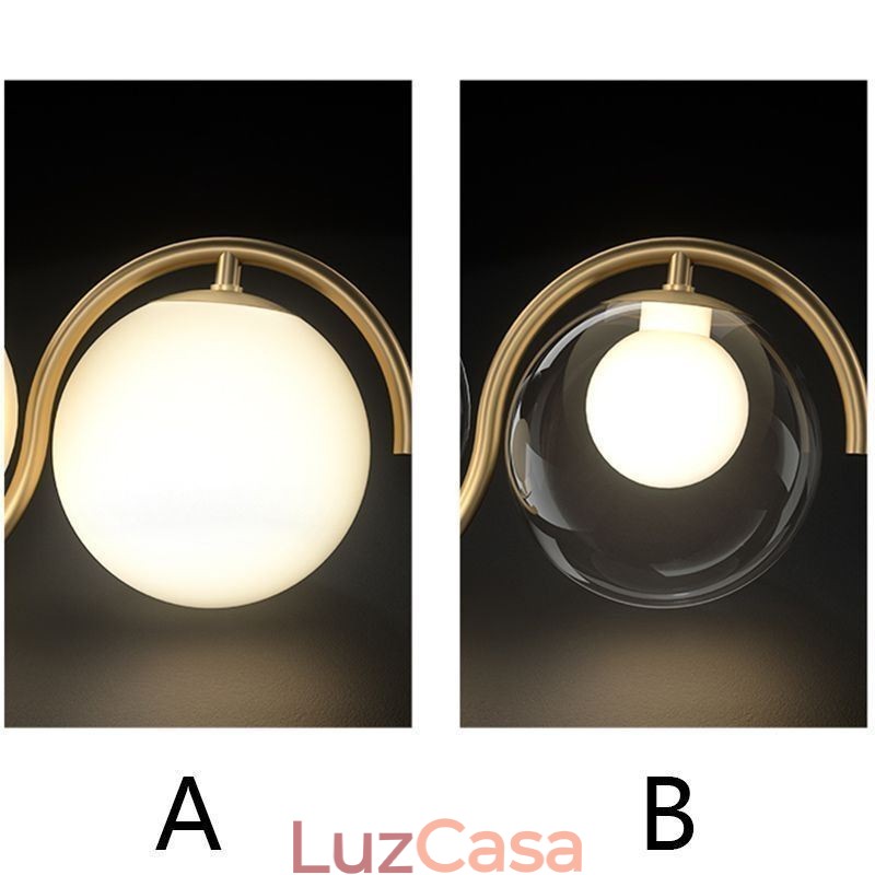 Luminária pendente moderna de globo de vidro Luminária minimalista