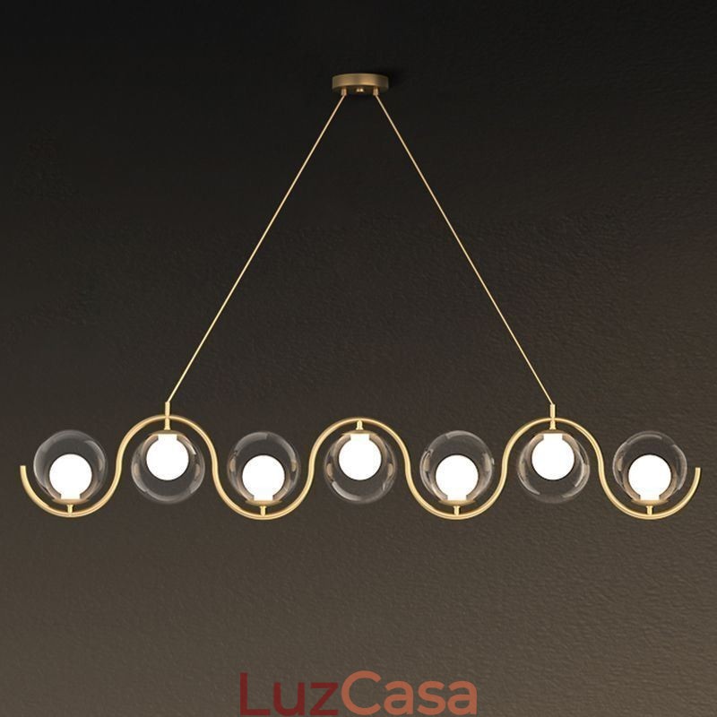 Luminária pendente moderna de globo de vidro Luminária minimalista