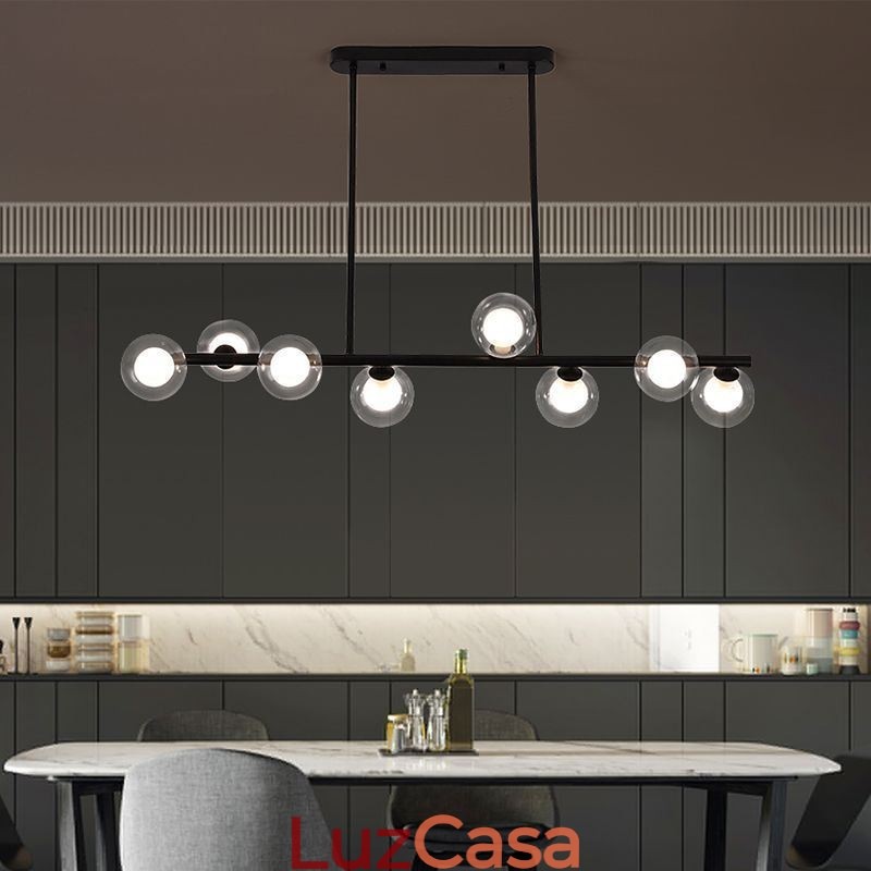 Lustre Globo de Vidro Tipo Horizontal Pendente Luz
