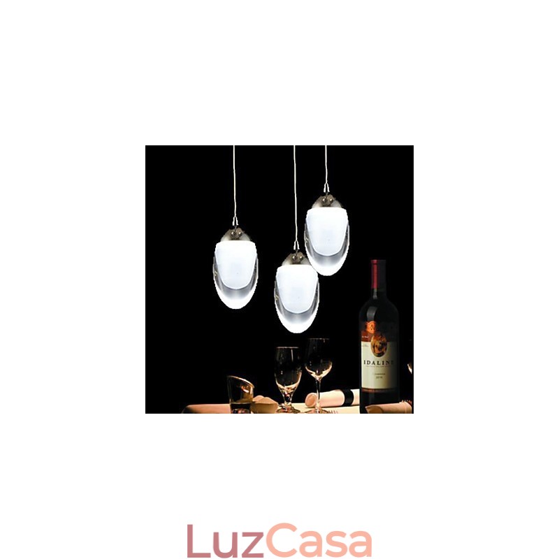 Lustre moderno contemporâneo tradicional clássico country de vidro cromado com pingente de luz