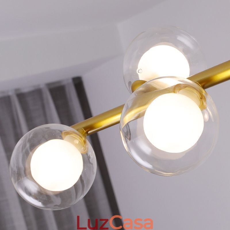 Lustre Globo de Vidro Tipo Horizontal Pendente Luz