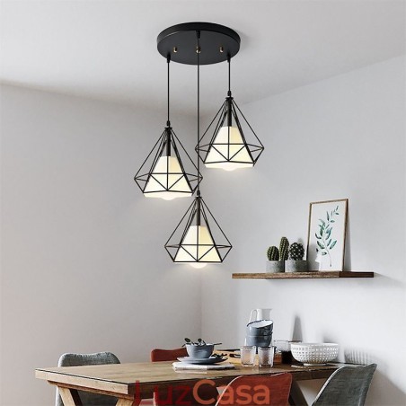 Luminária pendente em formato de diamante, luminária decorativa minimalista moderna Luminária pendente em formato de diamante, luminária decorativa minimalista moderna