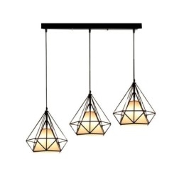 Luminária pendente em formato de diamante, luminária decorativa minimalista moderna