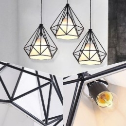 Luminária pendente em formato de diamante, luminária decorativa minimalista moderna