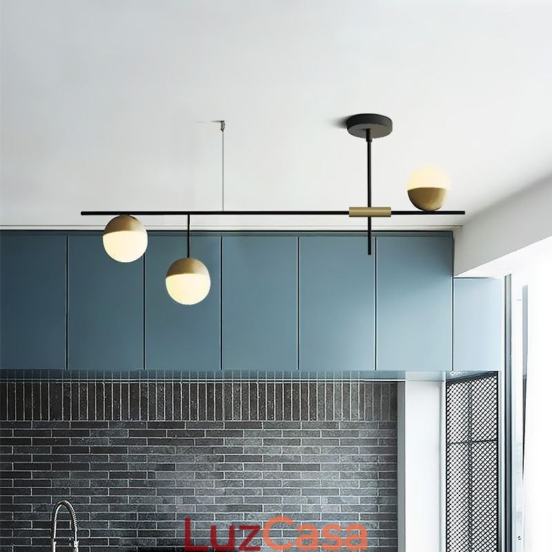 Lustre de teto com bola de vidro