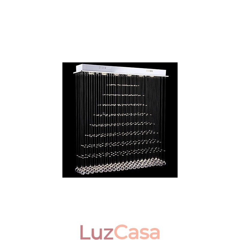 Luminária pendente retangular de cristal, lustre de teto, luminárias de iluminação