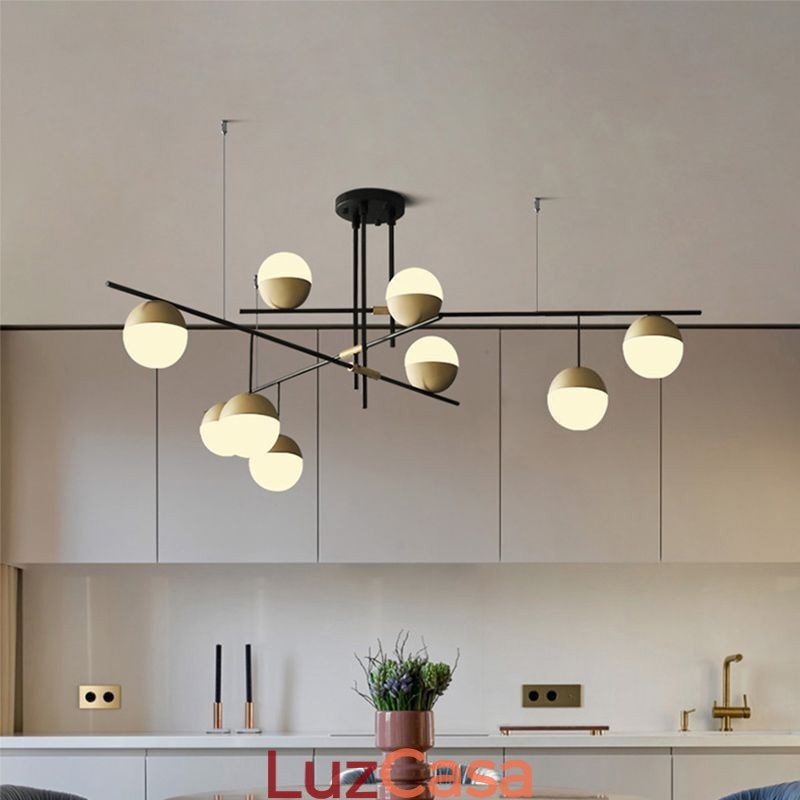 Lustre de teto com bola de vidro