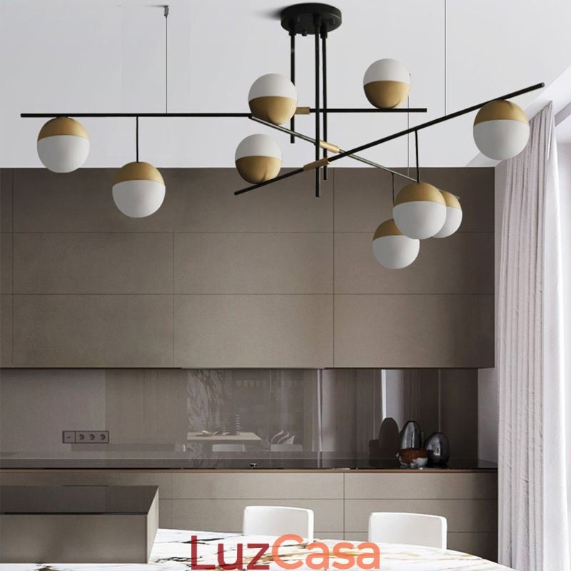 Lustre de teto com bola de vidro