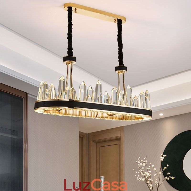 Luminária pendente de cristal contemporânea Luminária de teto de cristal
