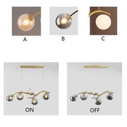 Luminária pendente moderna minimalista com 4 lâmpadas, luz decorativa