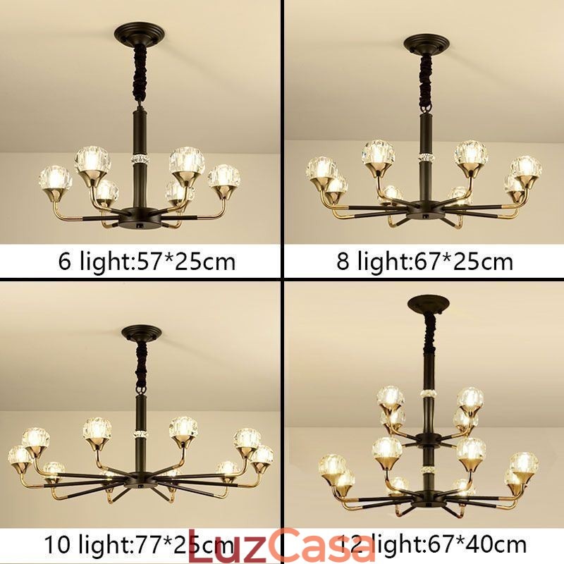 Lustre de cristal moderno e elegante