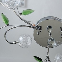 Lustre 6 Luzes Country Alumínio Vidro Cromado