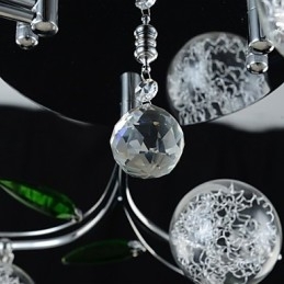 Lustre 6 Luzes Country Alumínio Vidro Cromado