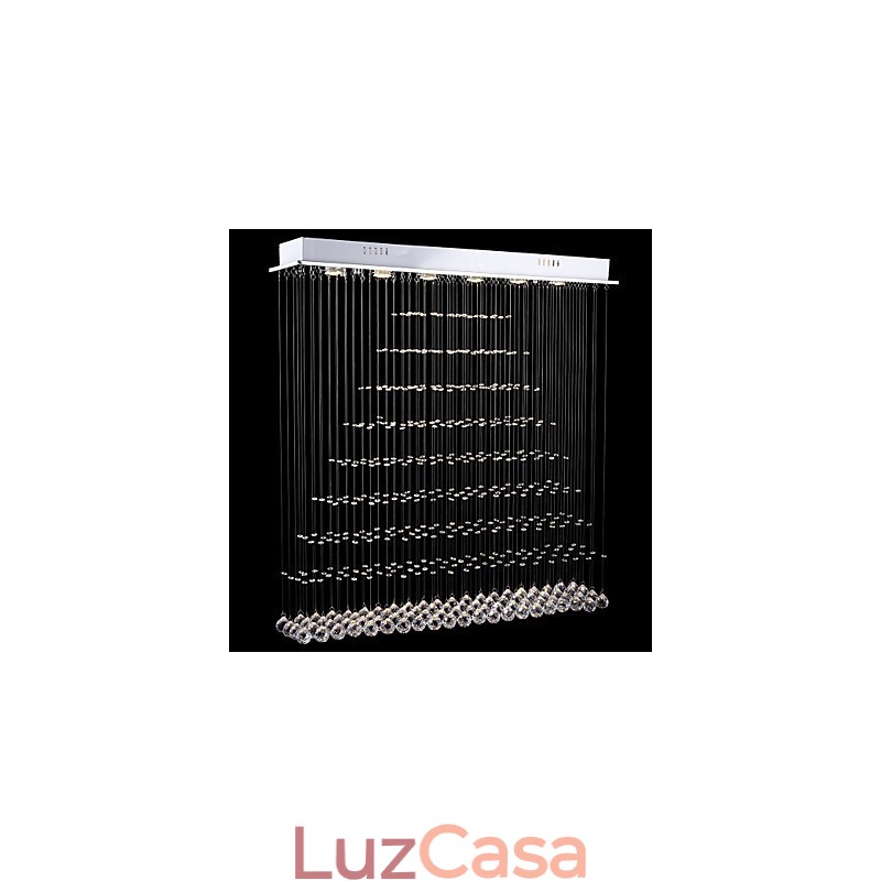 Luminária pendente retangular de cristal, lustre de teto, luminárias de iluminação