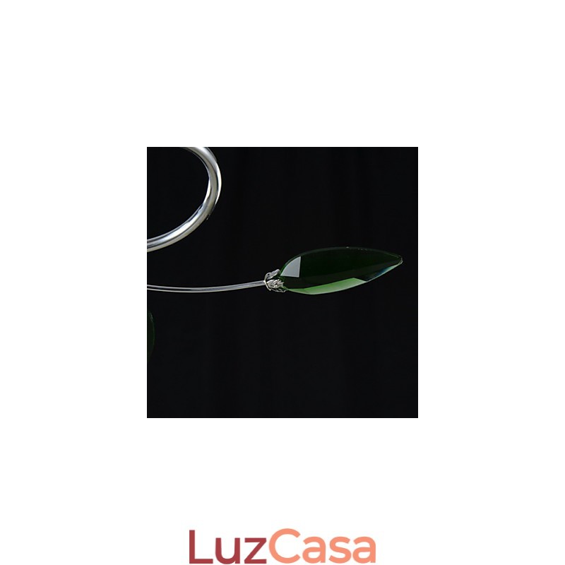 Lustre 6 Luzes Country Alumínio Vidro Cromado