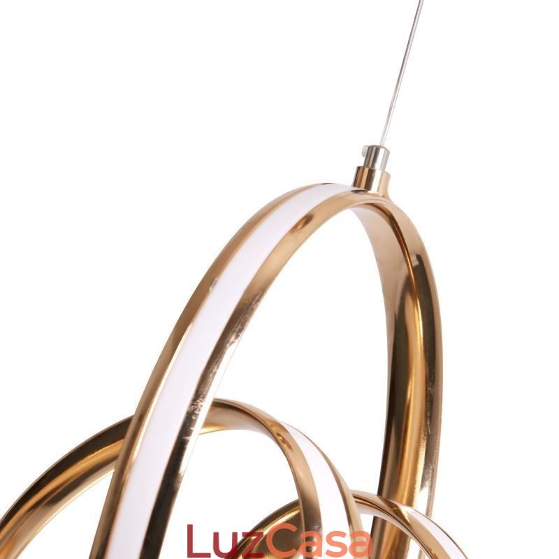 Luminária pendente minimalista moderna com torção circular única e luminária de ilha