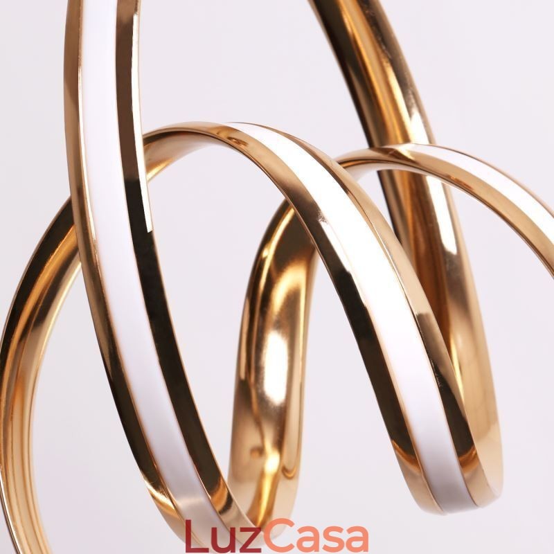 Luminária pendente minimalista moderna com torção circular única e luminária de ilha