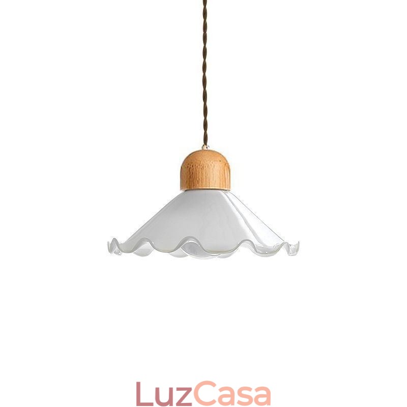 Luminária pendente moderna de vidro com renda, luminária pendente de cabeça única