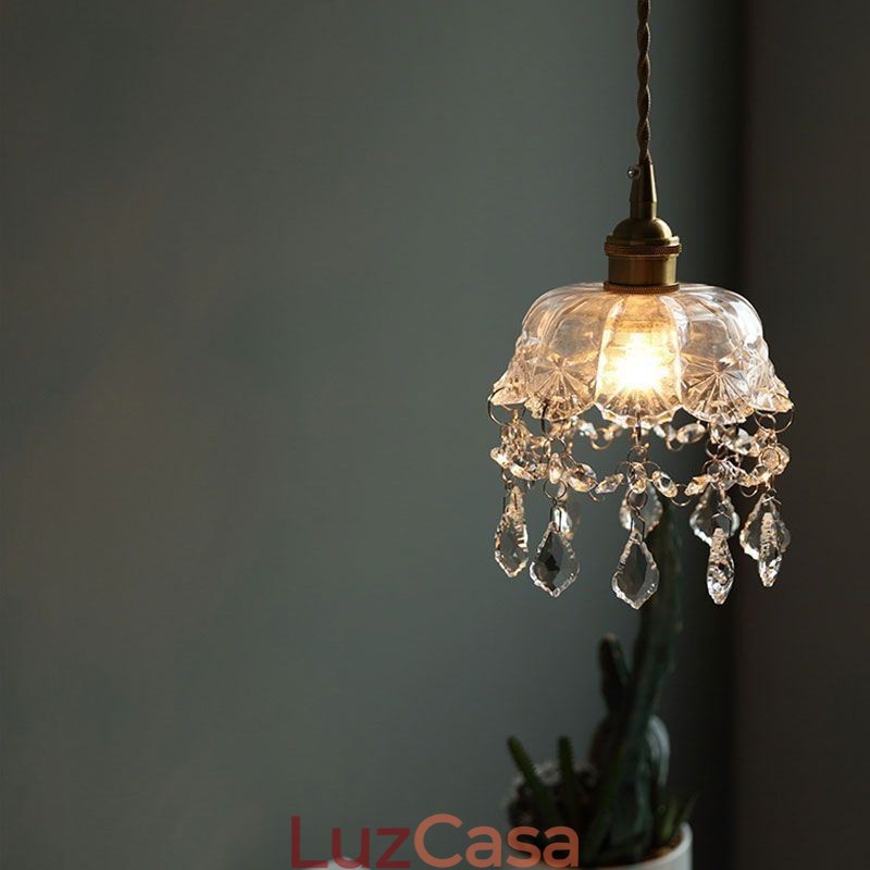 Elegante luminária pendente de vidro com cabeça única Mini luminária pendente