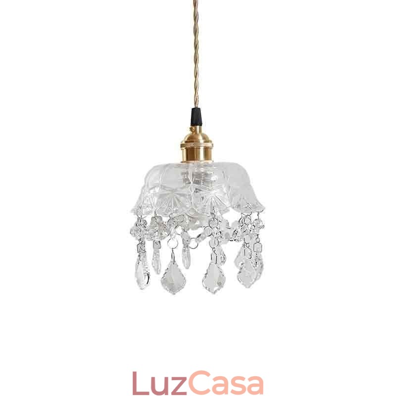 Elegante luminária pendente de vidro com cabeça única Mini luminária pendente