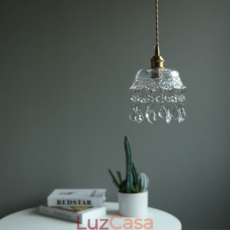 Elegante luminária pendente de vidro com cabeça única Mini luminária pendente
