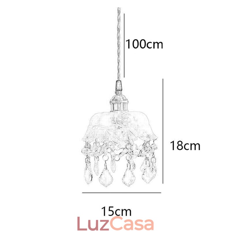 Elegante luminária pendente de vidro com cabeça única Mini luminária pendente