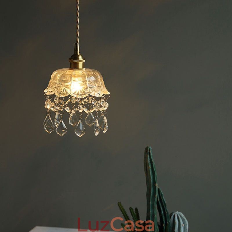 Elegante luminária pendente de vidro com cabeça única Mini luminária pendente