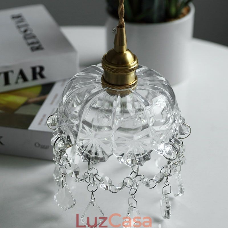 Elegante luminária pendente de vidro com cabeça única Mini luminária pendente