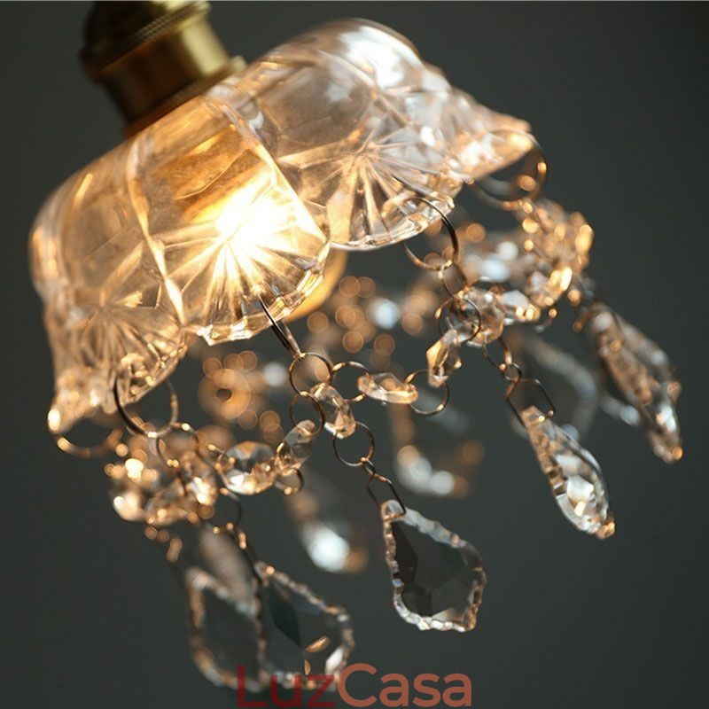 Elegante luminária pendente de vidro com cabeça única Mini luminária pendente