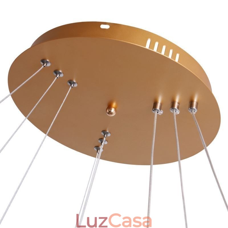 Luminária pendente moderna acrílica 3 anéis lâmpada 80+60+40cm