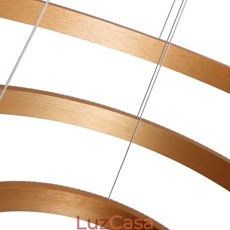 Luminária pendente moderna acrílica 3 anéis lâmpada 80+60+40cm