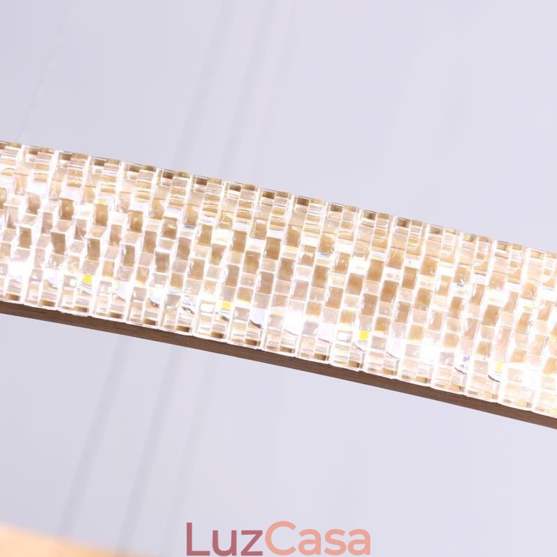 Luminária pendente moderna acrílica 3 anéis lâmpada 80+60+40cm