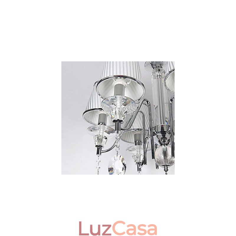 Lustre moderno contemporâneo de cristal galvanizado
