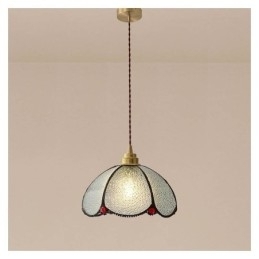 Luminária pendente minimalista de vidro com pétalas, luminária pendente de vidro de cabeça única