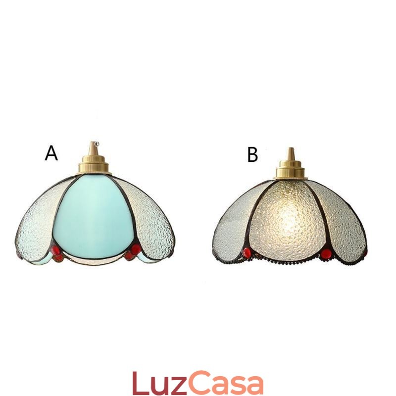 Luminária pendente minimalista de vidro com pétalas, luminária pendente de vidro de cabeça única