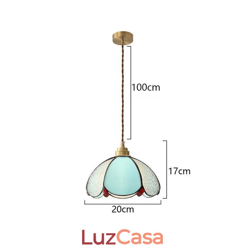 Luminária pendente minimalista de vidro com pétalas, luminária pendente de vidro de cabeça única