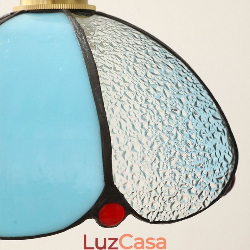 Luminária pendente minimalista de vidro com pétalas, luminária pendente de vidro de cabeça única
