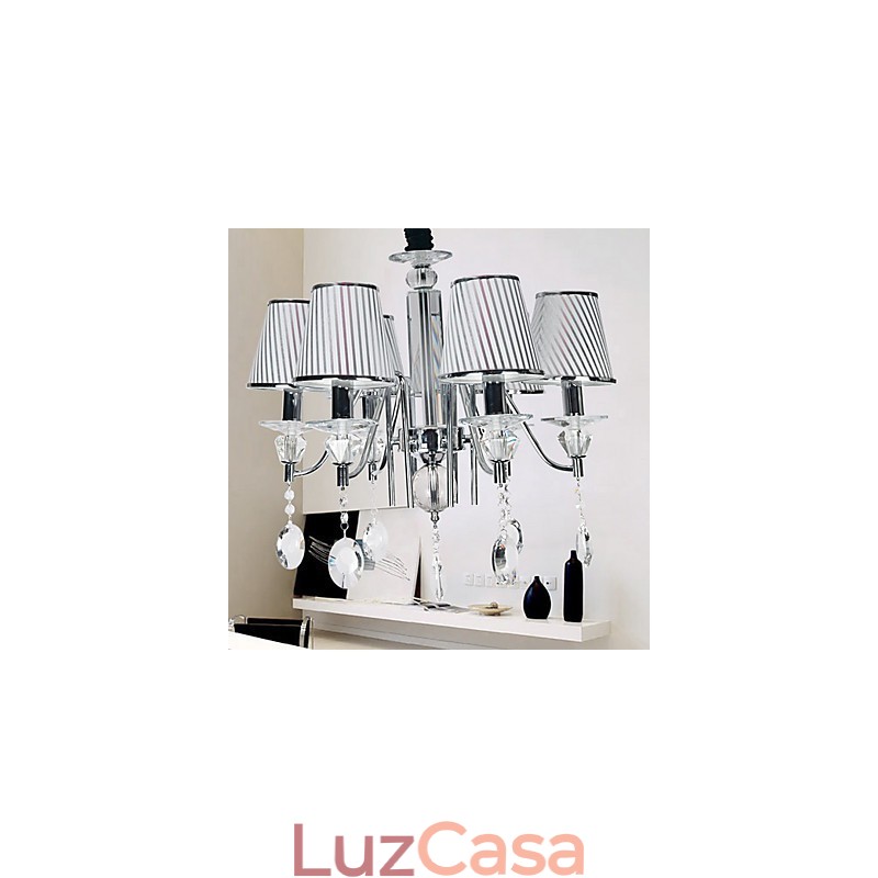 Lustre moderno contemporâneo de cristal galvanizado