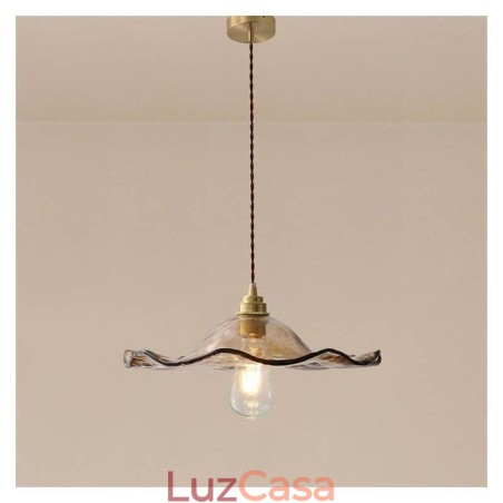 Luminária pendente de vidro com folha de lótus Luminária decorativa criativa Luminária pendente de vidro com folha de lótus Luminária decorativa criativa