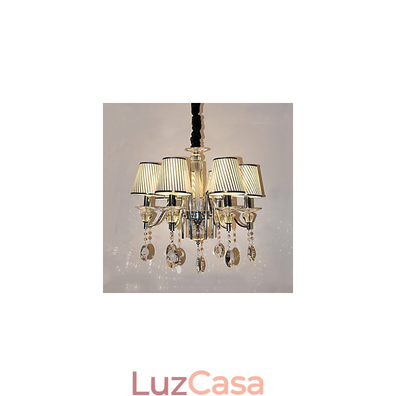 Lustre moderno contemporâneo de cristal galvanizado