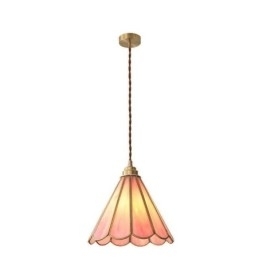 Luminária pendente de vidro estilo japonês, luminária retrô com pétalas