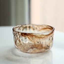 Mini luminária pendente de vidro exclusiva estilo japonês cor âmbar iluminação decorativa