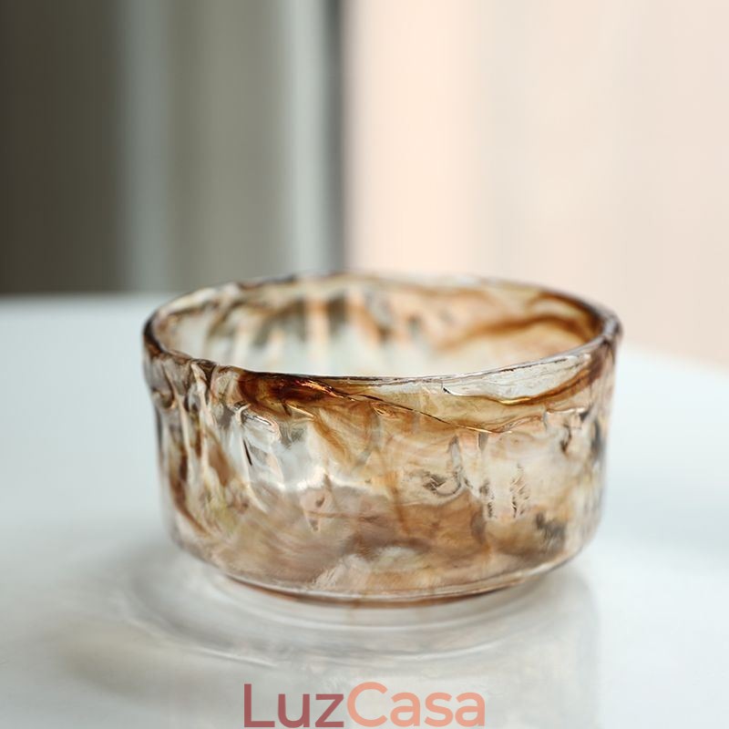 Mini luminária pendente de vidro exclusiva estilo japonês cor âmbar iluminação decorativa