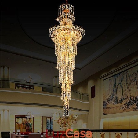 Lustre de cristal europeu com pingente longo