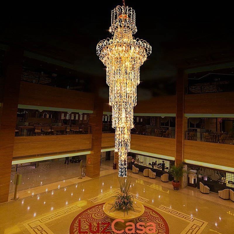 Lustre de cristal europeu com pingente longo