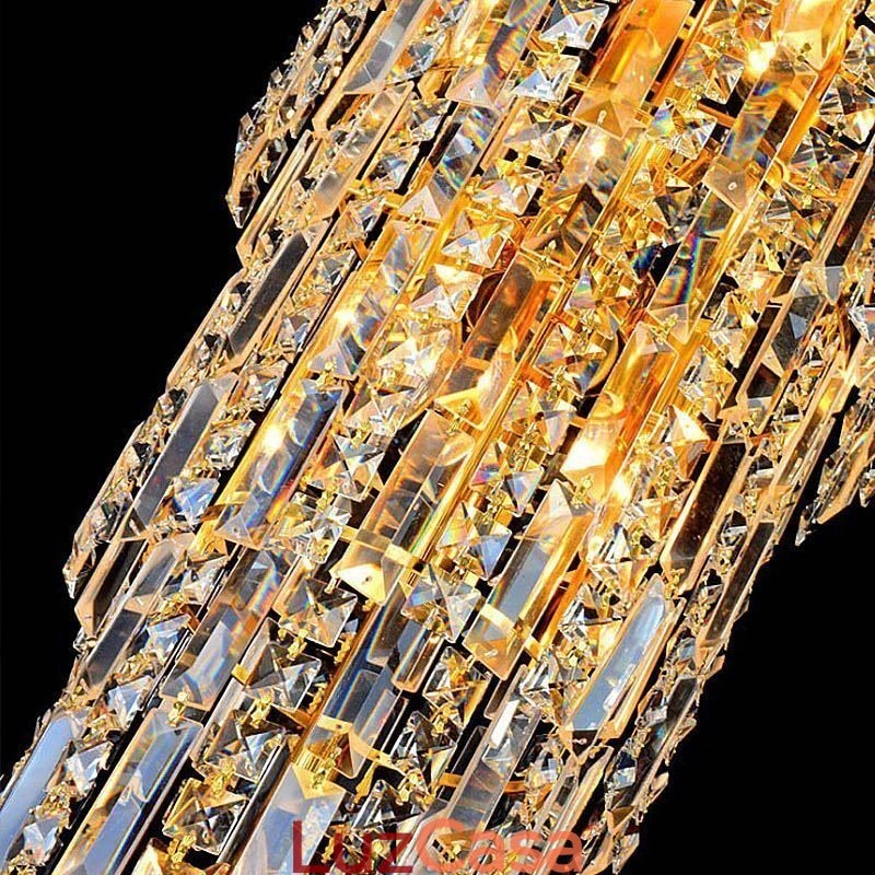 Lustre de cristal europeu com pingente longo