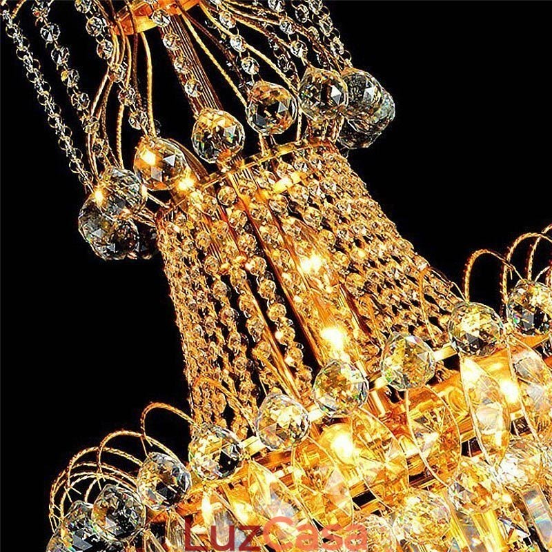 Lustre de cristal europeu com pingente longo