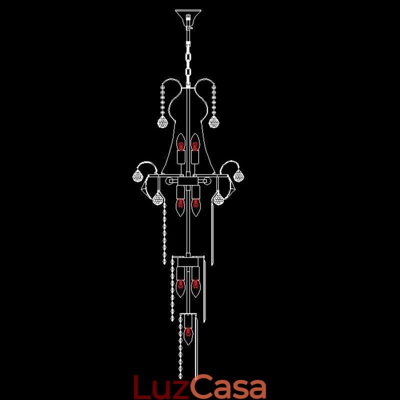 Lustre de cristal europeu com pingente longo