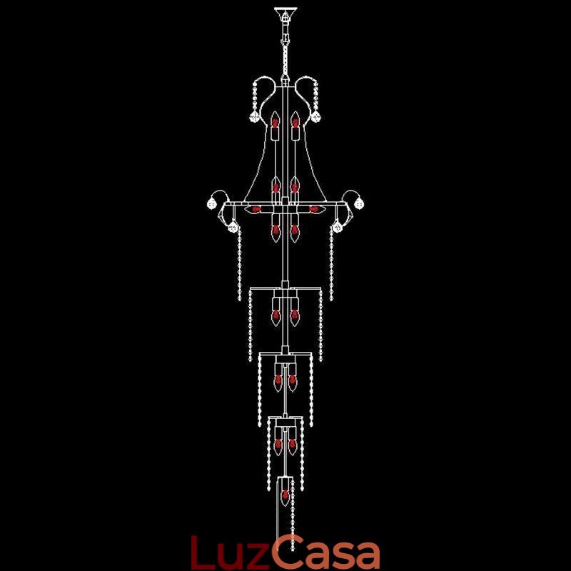 Lustre de cristal europeu com pingente longo